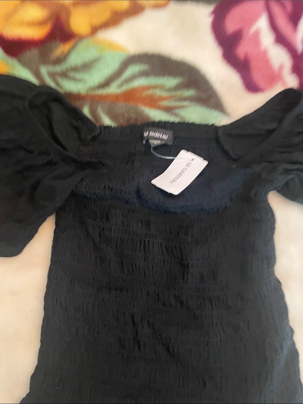Le Chateau Black Off Shoulder Top Size SP - Picture 2 of 13